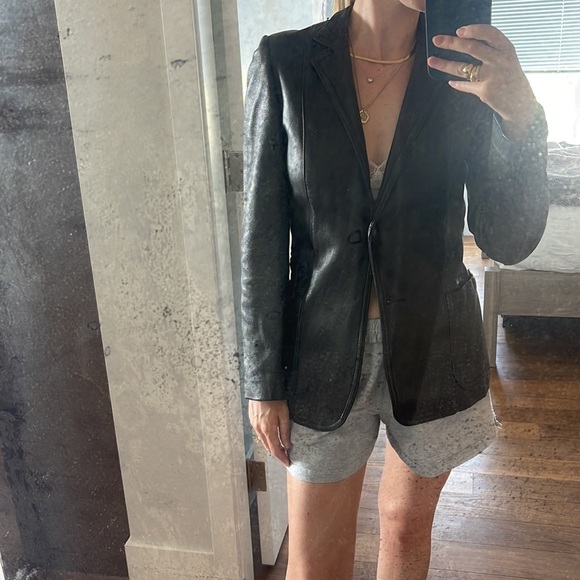 VINTAGE Genuine Leather Women’s Blazer ‘S’ - Picture 3 of 12